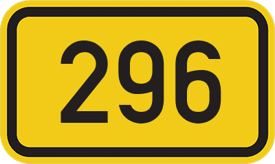 Straßenschild Bundesstraße 296