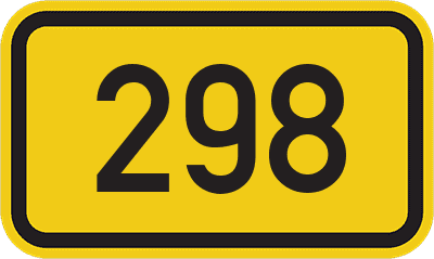 Straßenschild Bundesstraße 298
