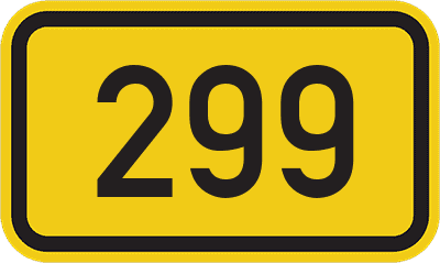 Straßenschild Bundesstraße 299