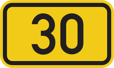 Straßenschild Bundesstraße 30