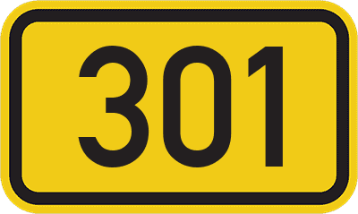 Straßenschild Bundesstraße 301