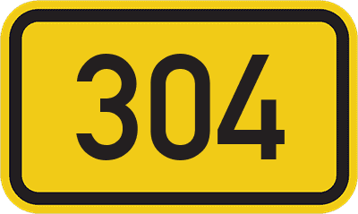 Straßenschild Bundesstraße 304
