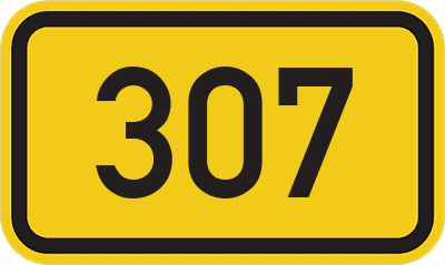 Straßenschild Bundesstraße 307