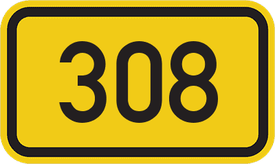 Straßenschild Bundesstraße 308