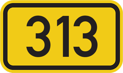 Straßenschild Bundesstraße 313