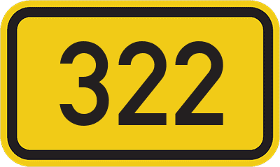 Straßenschild Bundesstraße 322