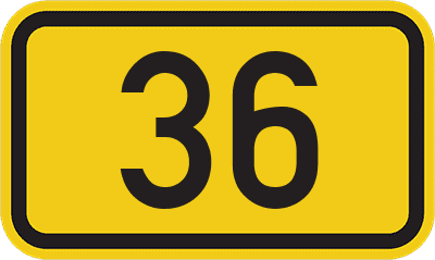 Straßenschild Bundesstraße 36