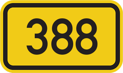 Straßenschild Bundesstraße 388