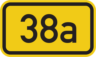 Straßenschild Bundesstraße 38a