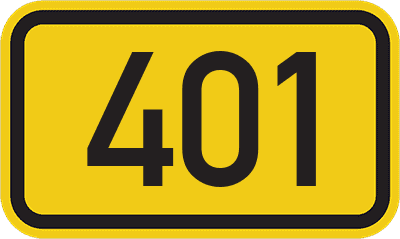 Straßenschild Bundesstraße 401