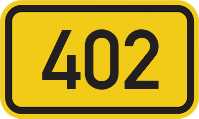 Straßenschild Bundesstraße 402