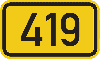 Straßenschild Bundesstraße 419
