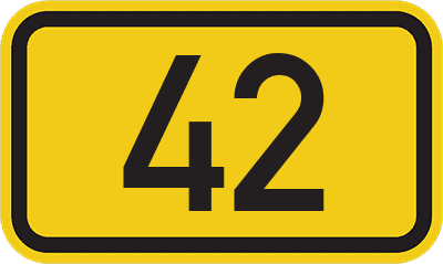 Straßenschild Bundesstraße 42