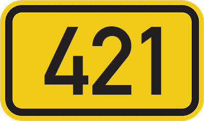 Straßenschild Bundesstraße 421