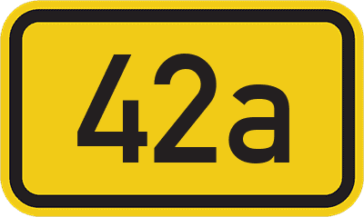 Straßenschild Bundesstraße 42a