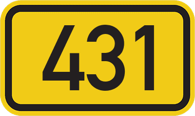 Straßenschild Bundesstraße 431