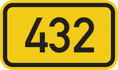 Straßenschild Bundesstraße 432
