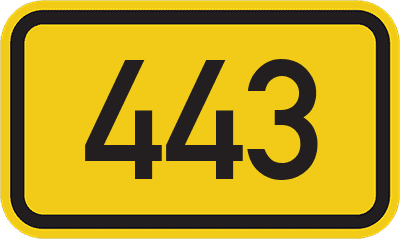 Straßenschild Bundesstraße 443