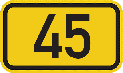 Straßenschild Bundesstraße 45
