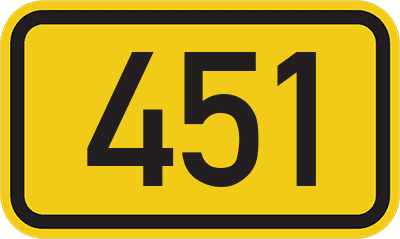 Straßenschild Bundesstraße 451