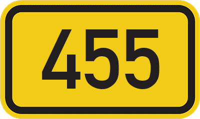 Straßenschild Bundesstraße 455