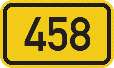 Straßenschild Bundesstraße 458