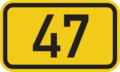 Straßenschild Bundesstraße 47