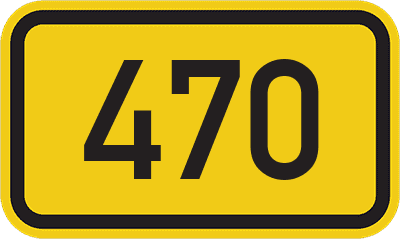 Straßenschild Bundesstraße 470