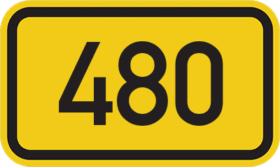 Straßenschild Bundesstraße 480