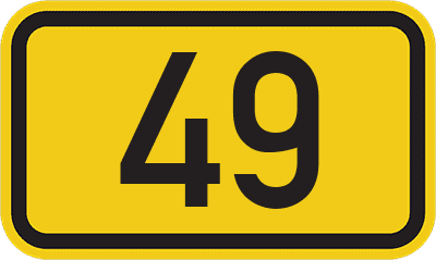 Straßenschild Bundesstraße 49