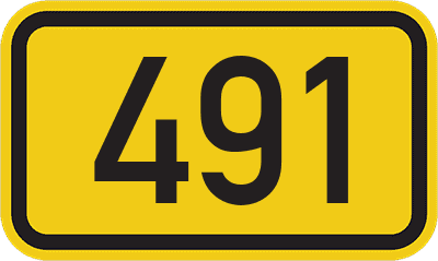 Straßenschild Bundesstraße 491