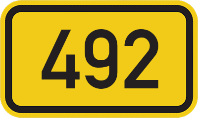 Straßenschild Bundesstraße 492