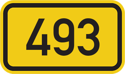 Straßenschild Bundesstraße 493