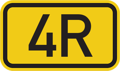 Straßenschild Bundesstraße 4R