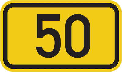 Straßenschild Bundesstraße 50