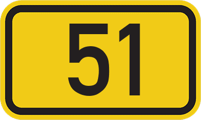 Straßenschild Bundesstraße 51