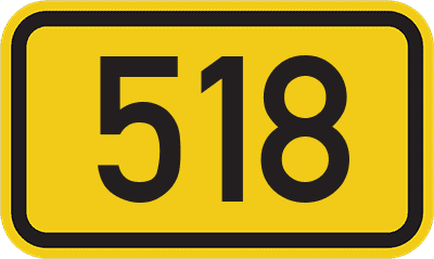 Straßenschild Bundesstraße 518