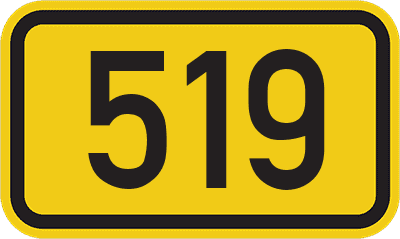 Straßenschild Bundesstraße 519