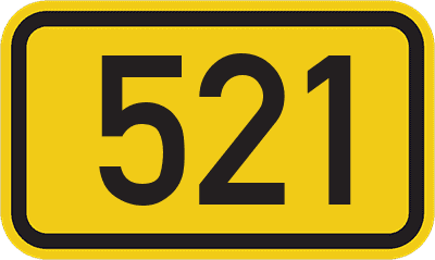 Straßenschild Bundesstraße 521