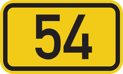 Straßenschild Bundesstraße 54