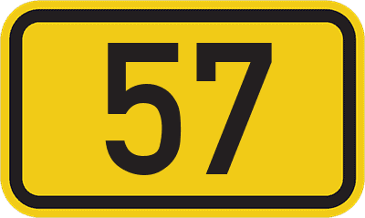 Straßenschild Bundesstraße 57