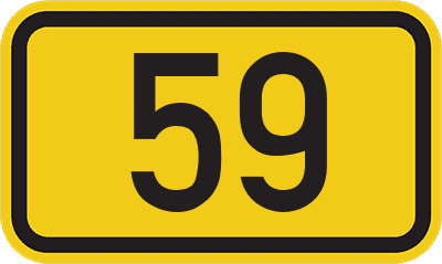 Straßenschild Bundesstraße 59