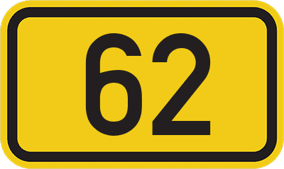 Straßenschild Bundesstraße 62