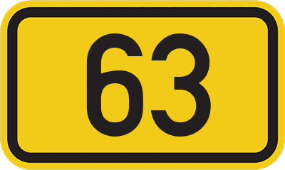 Straßenschild Bundesstraße 63