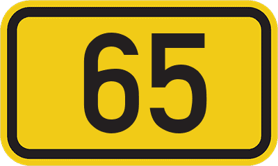 Straßenschild Bundesstraße 65