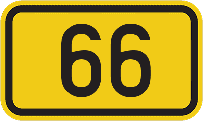 Straßenschild Bundesstraße 66
