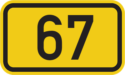Straßenschild Bundesstraße 67
