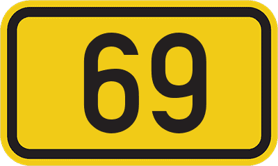 Straßenschild Bundesstraße 69