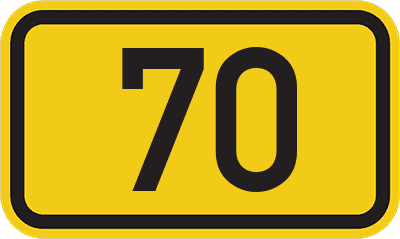Straßenschild Bundesstraße 70