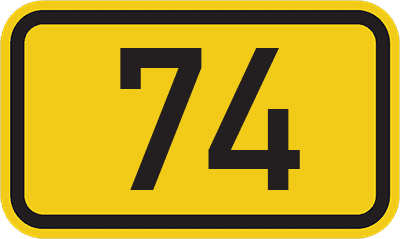 Straßenschild Bundesstraße 74